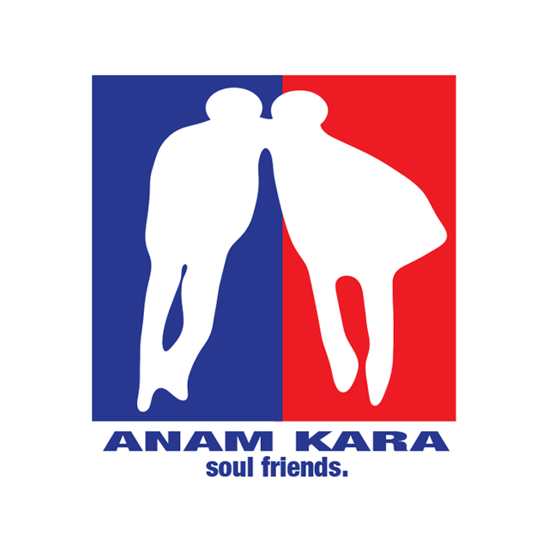 Soul friends silhouette emblem